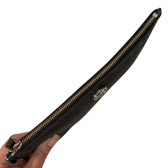 Michael Kors MK Monogram Black Coated Canvas Zip Top Wristlet - Picture 4 of 11